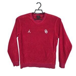 Mens Jordan OU Red Sweatshirt Long Sleeve Crewneck 100% Polyester Size L